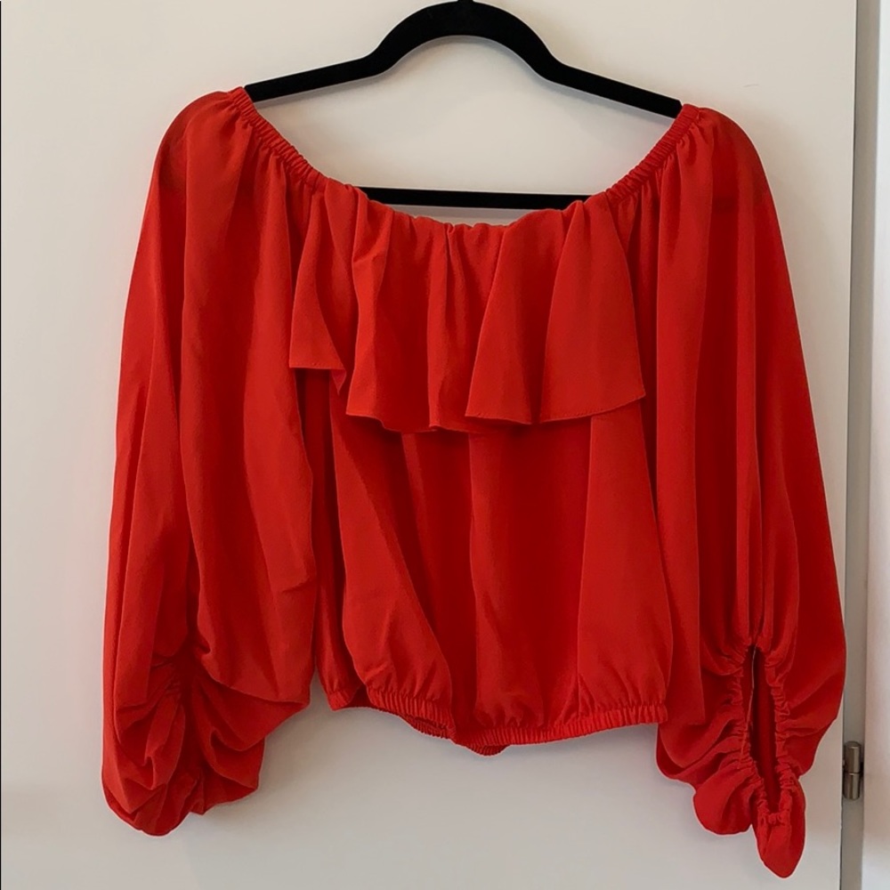 Vici Red Off The Shoulder Blouse